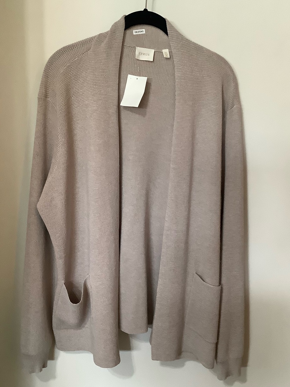 CYRUS:  Cardigan Sweater in Taupe (NWT)